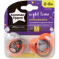 Tommee Tippee Night Time Glow in the Dark Soothers, 0-6m, 2 Pack