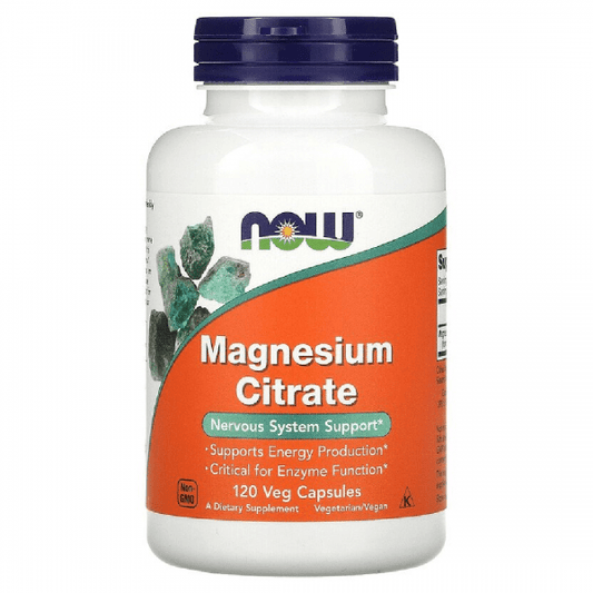 NOW Foods Magnesium Citrate – 120 Veg Capsules