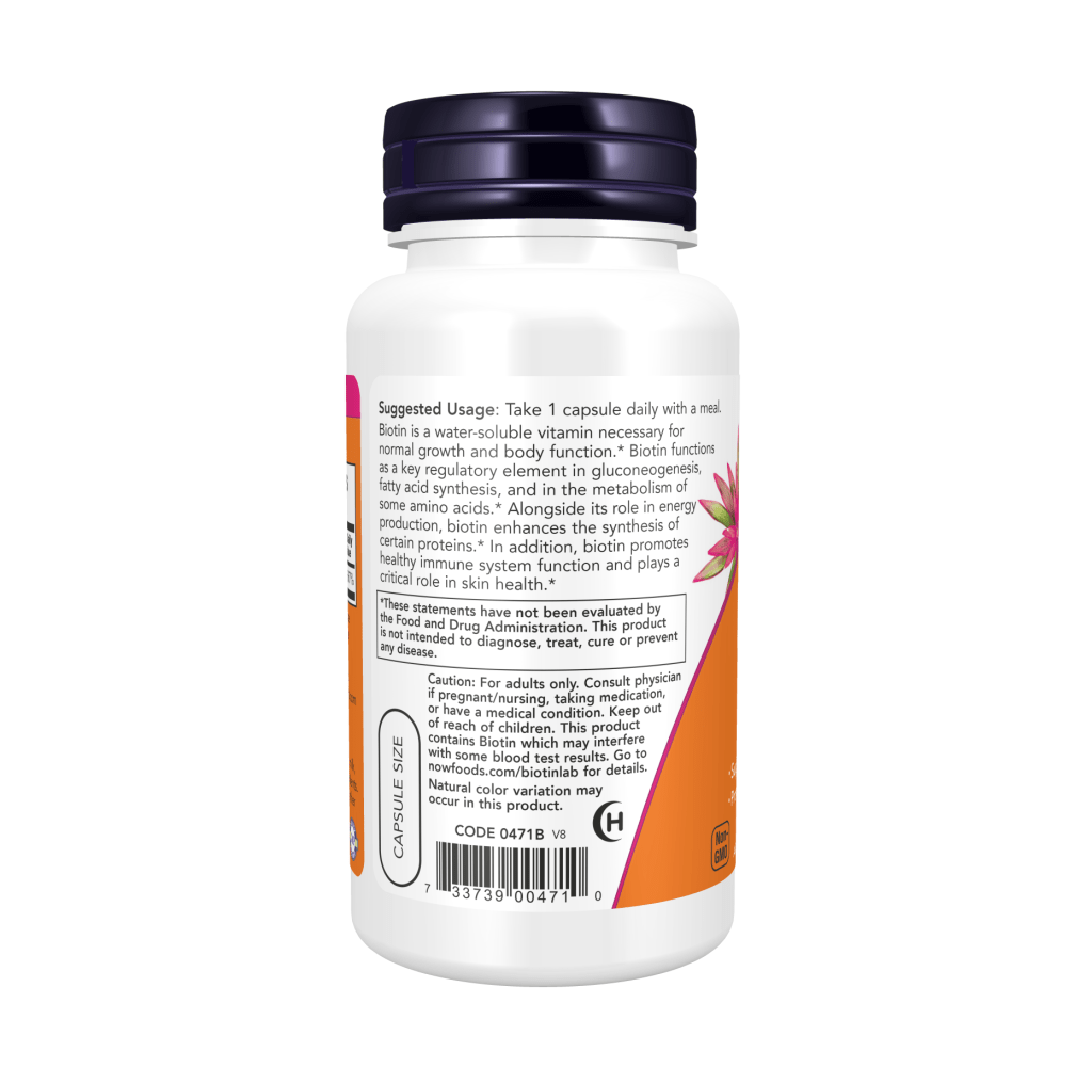 NOW Foods Biotin 5000 mcg Veg Capsules
