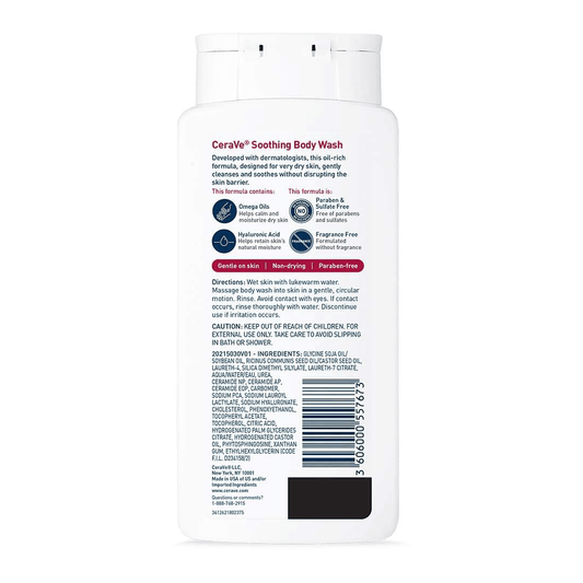CeraVe Soothing Body Wash for Dry Skin 296ml