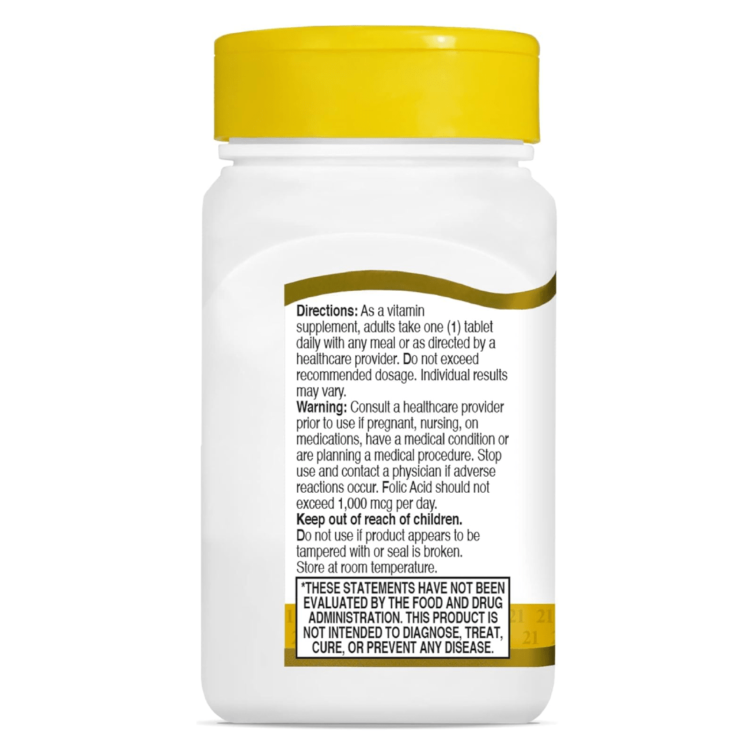 21st Century Folic Acid 400 mcg Tablets (250 Count)
