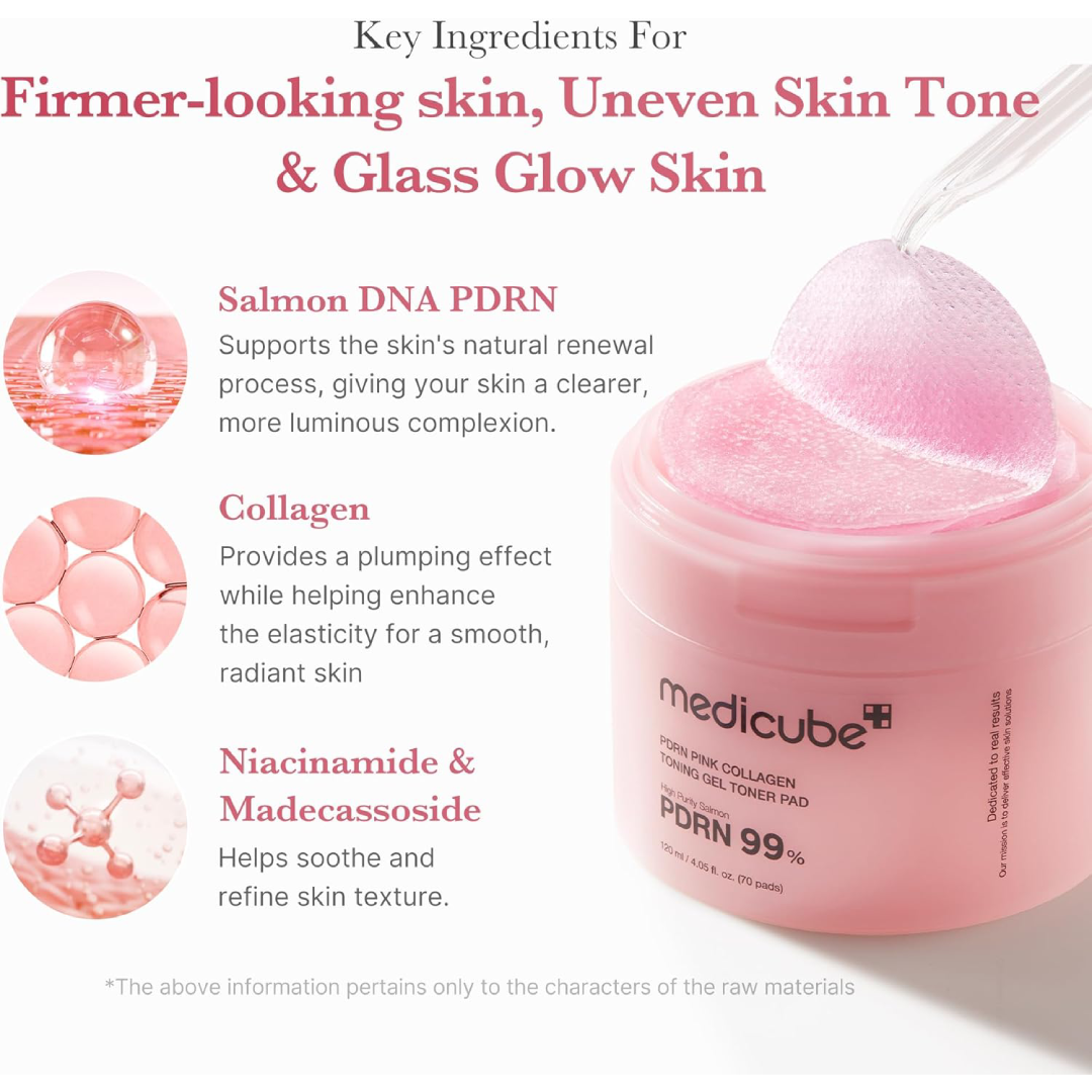 Medicube PDRN Pink Collagen Toner Pads (70 Pads)