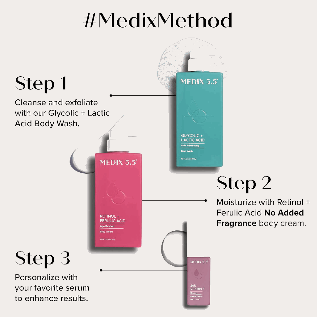 Medix 5.5 Glycolic + Lactic Acid Body Wash 444ml