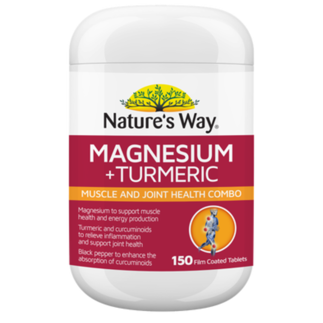 Nature’s Way Magnesium + Turmeric 150 Tablets