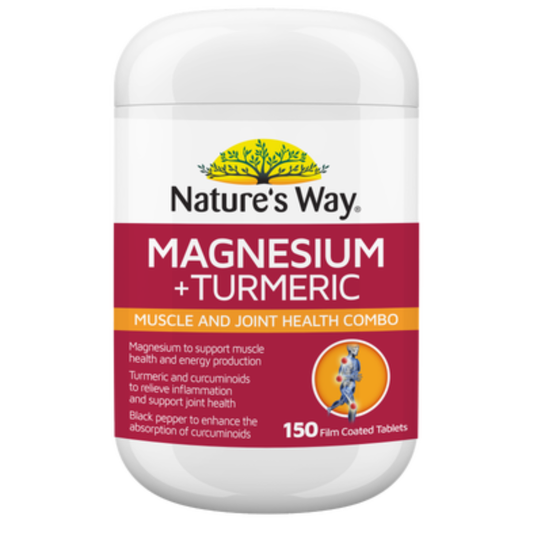 Nature’s Way Magnesium + Turmeric 150 Tablets
