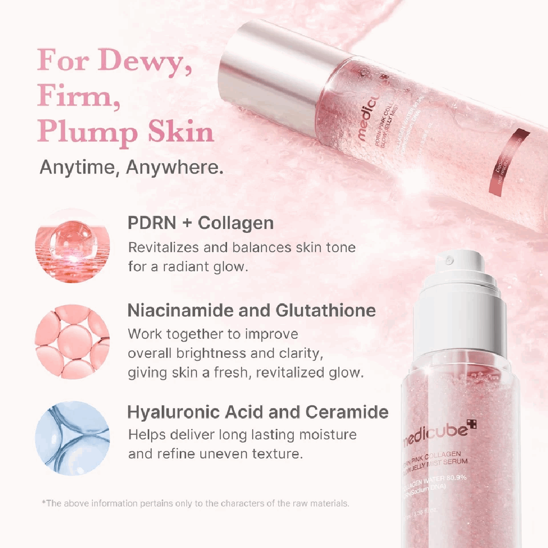 Medicube PDRN Pink Collagen Glow Jelly Mist Serum 100ml