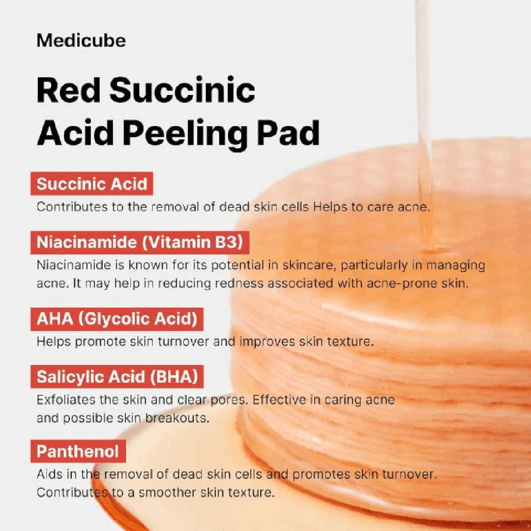 Medicube Red Succinic Acid Panthenol Peeling Pads