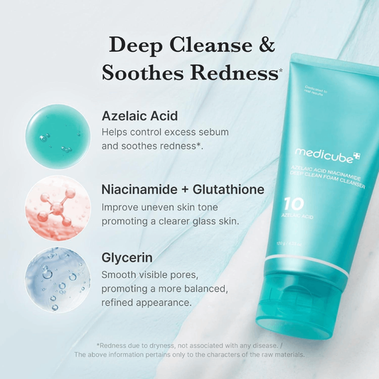 Medicube Azelaic Acid Niacinamide Deep Clean Foam Cleanser 120g