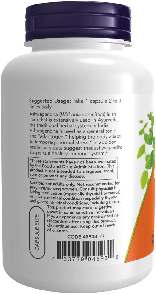 NOW Foods Ashwagandha Extract 450mg – 180 Veg Capsules