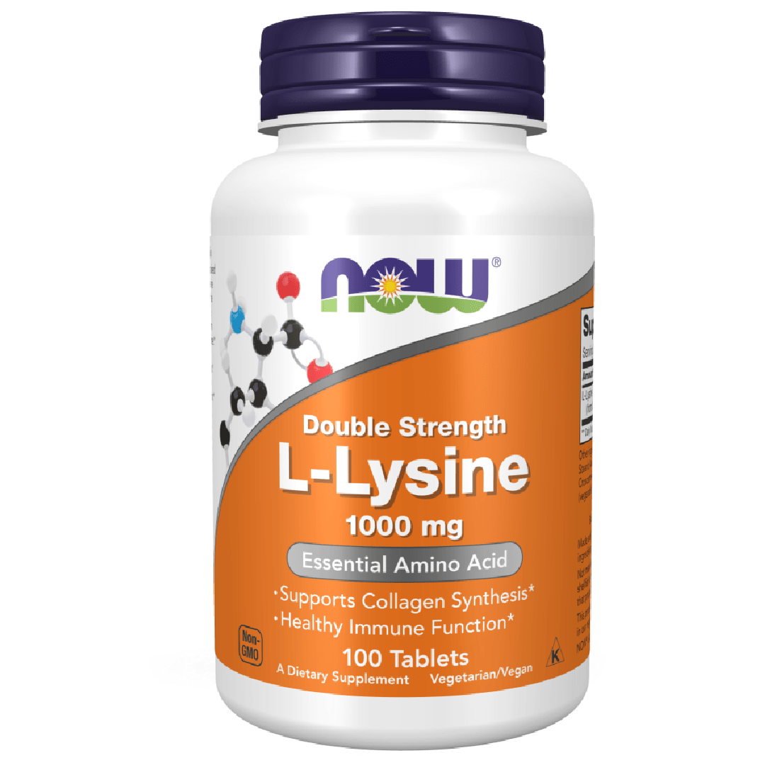 NOW Foods L-Lysine 1000 mg (Double Strength) – 100 Tablets