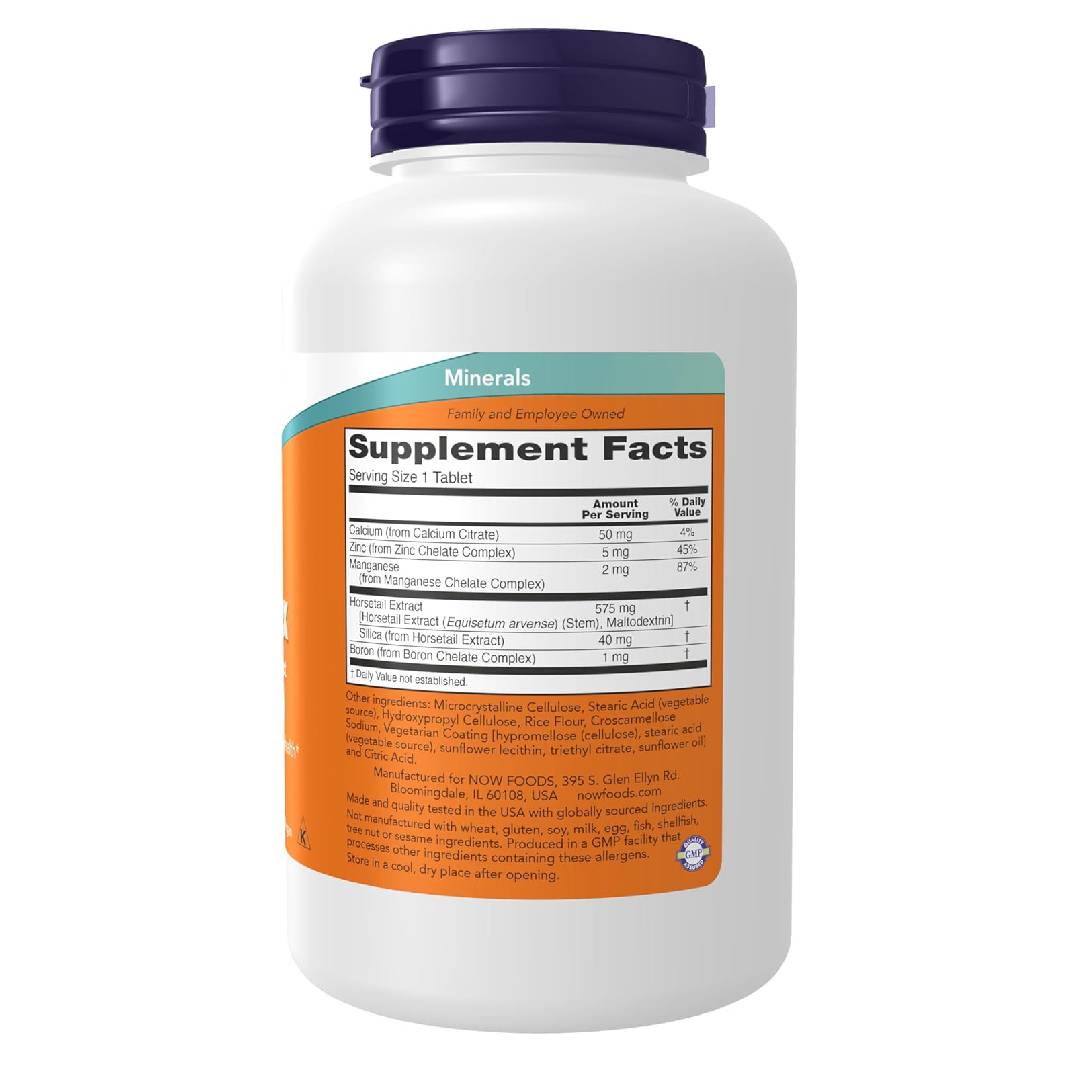 NOW Foods Silica Complex with Horsetail Extract – 180 Tablets