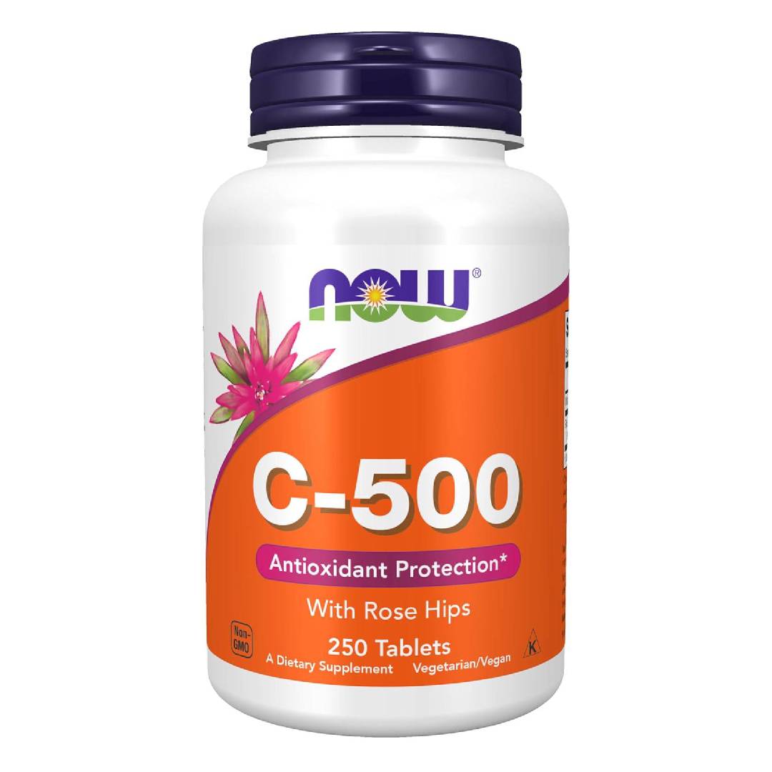NOW Foods Vitamin C-500 with Rose Hips (250 Tablets)