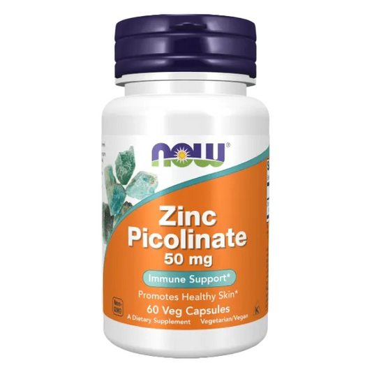 NOW Foods Zinc Picolinate 50 mg (60 Veg Capsules)