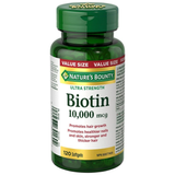 Nature's Bounty Biotin Ultra Strength 10,000 mcg Softgels – 120 Softgels