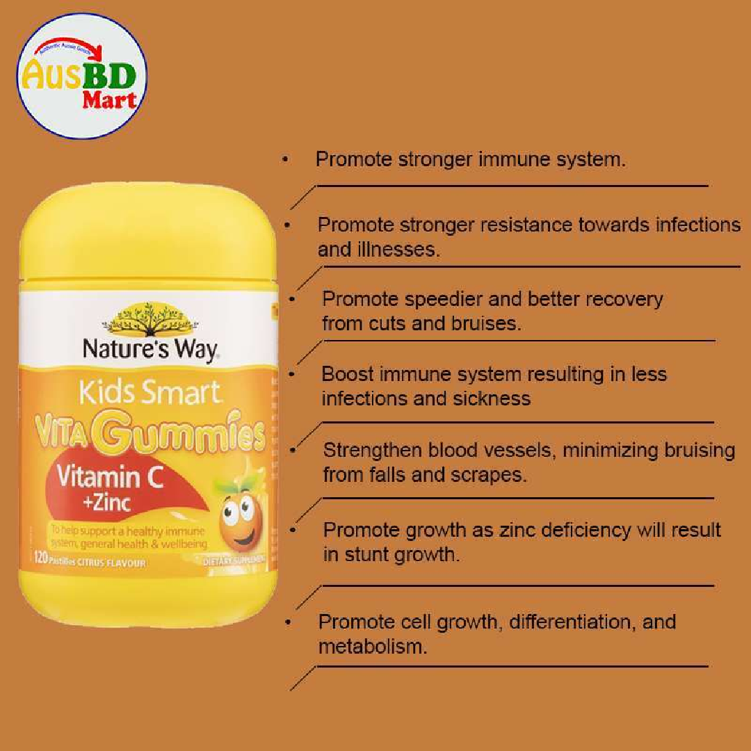 Nature’s Way Kids Smart Vitamin C + Zinc Gummies 120s