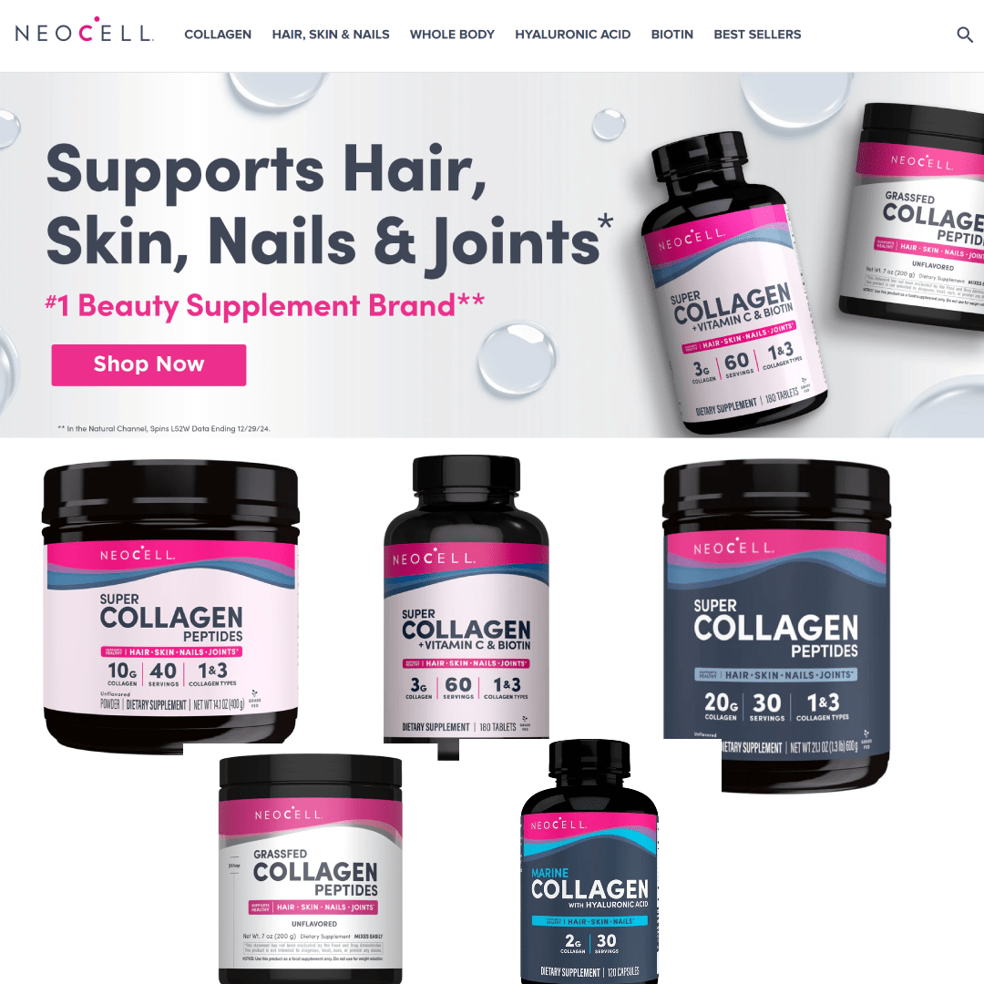 NeoCell Super Collagen Plus with Vitamin C & Hyaluronic Acid (195g)