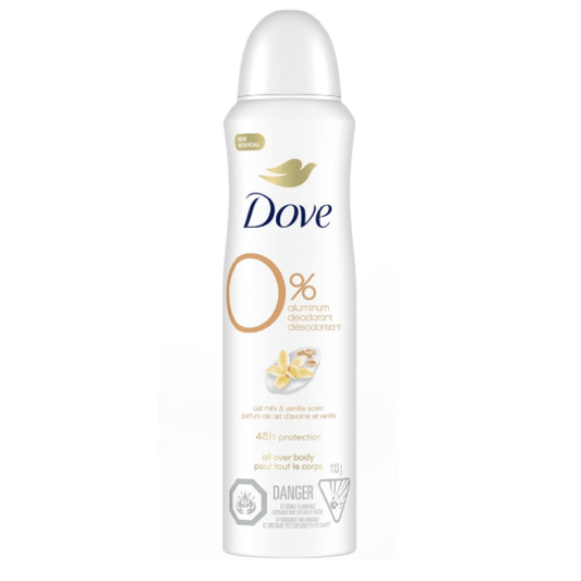 Dove 0% Aluminum-Free Deodorant Spray Oat Milk &amp; Vanilla 113g