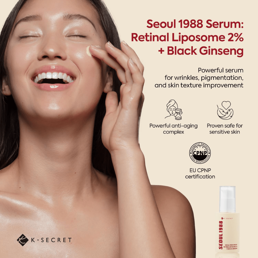 KSECRET Seoul 1988 Serum – Retinal Liposome 2% + Black Ginseng (30ml)