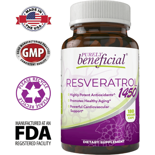 Purely Beneficial Resveratrol 1450mg - 90 Day Supply