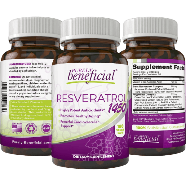 Purely Beneficial Resveratrol 1450mg - 90 Day Supply
