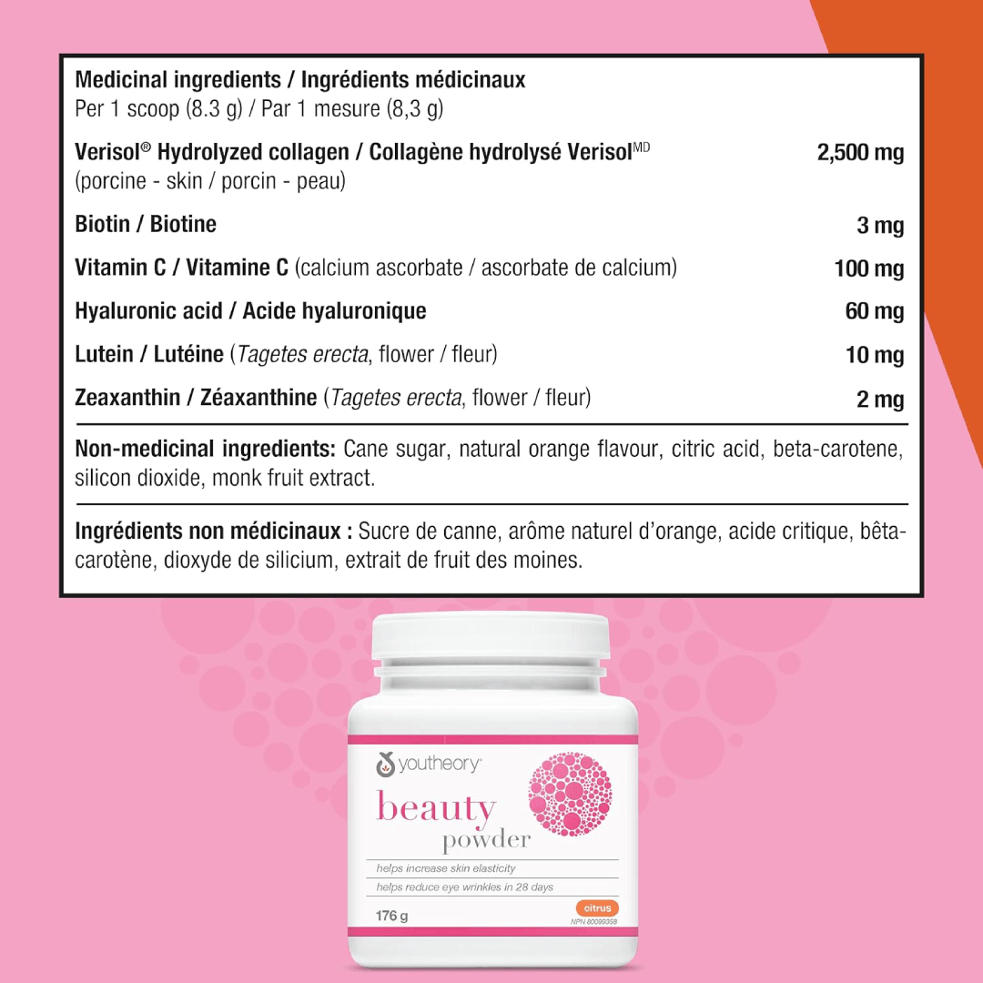 Youtheory Beauty Powder Citrus Flavor 176g