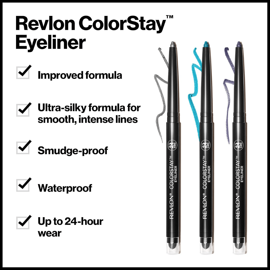Revlon ColorStay Pencil Eyeliner - Waterproof, Longwearing with Built-In Sharpener