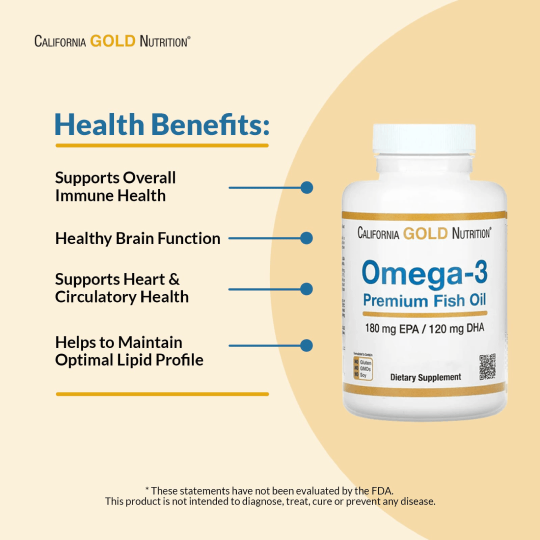 California Gold Nutrition Omega-3 Fish Oil (100 Softgels)