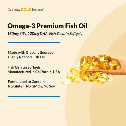 California Gold Nutrition Omega-3 Fish Oil (100 Softgels)