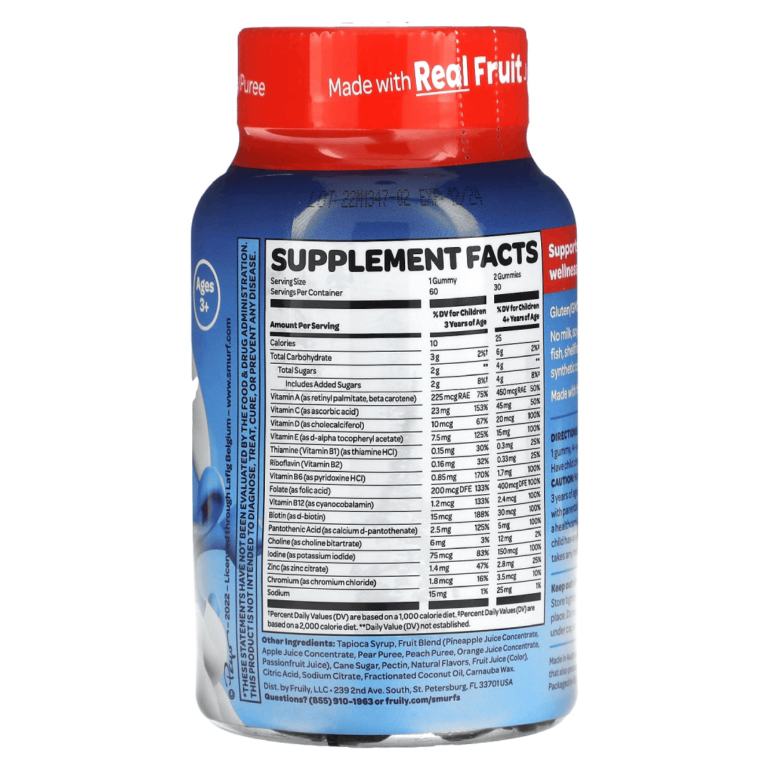 The Smurfs Kids Multivitamin Gummies (Ages 3+) – 60 Smurf Berry Gummies