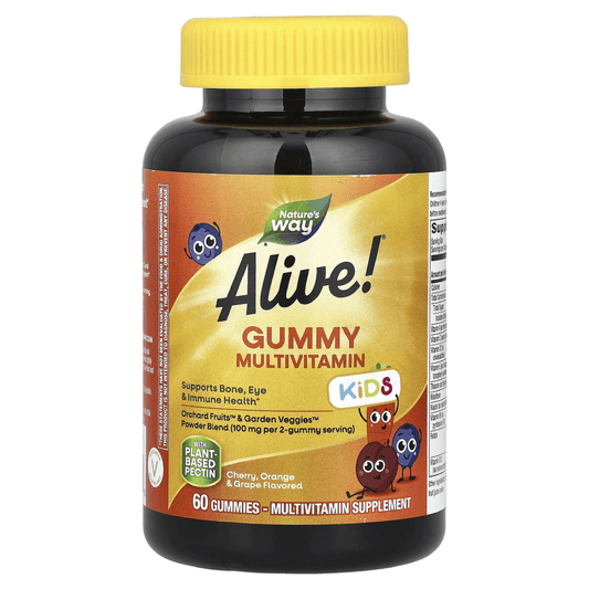 Nature’s Way Alive! Kids Gummy Multivitamin (Cherry, Orange & Grape) – 60 Gummies