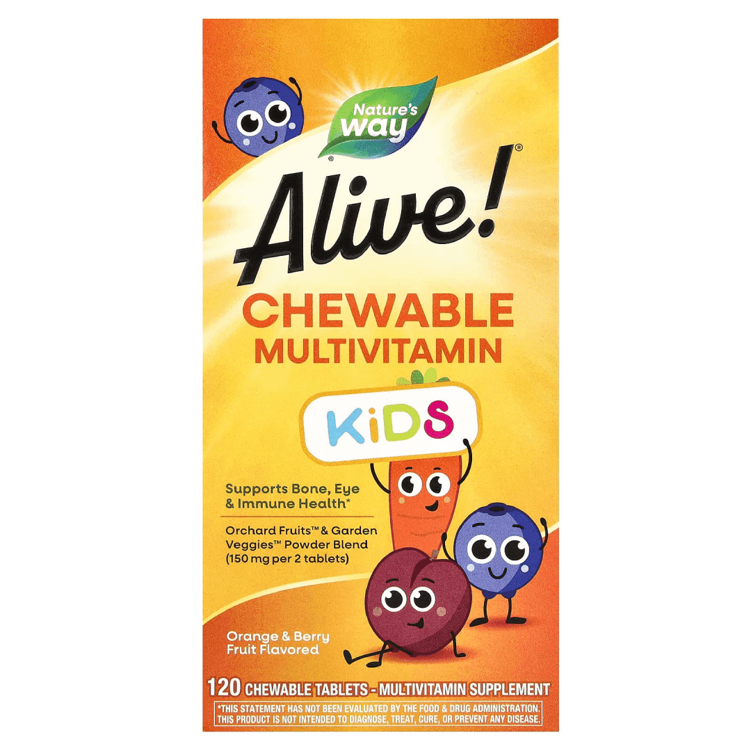 Nature’s Way Alive! Kids Chewable Multivitamin – Orange & Berry (120 Tablets)
