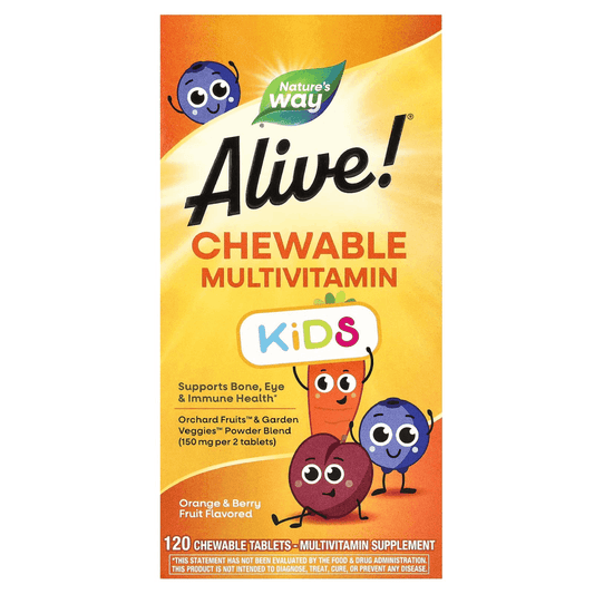 Nature’s Way Alive! Kids Chewable Multivitamin – Orange & Berry (120 Tablets)