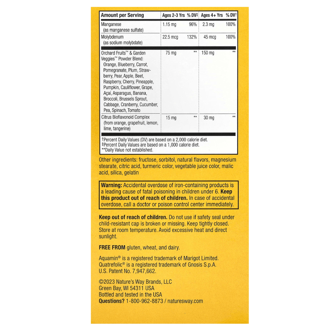 Nature’s Way Alive! Kids Chewable Multivitamin – Orange & Berry (120 Tablets)