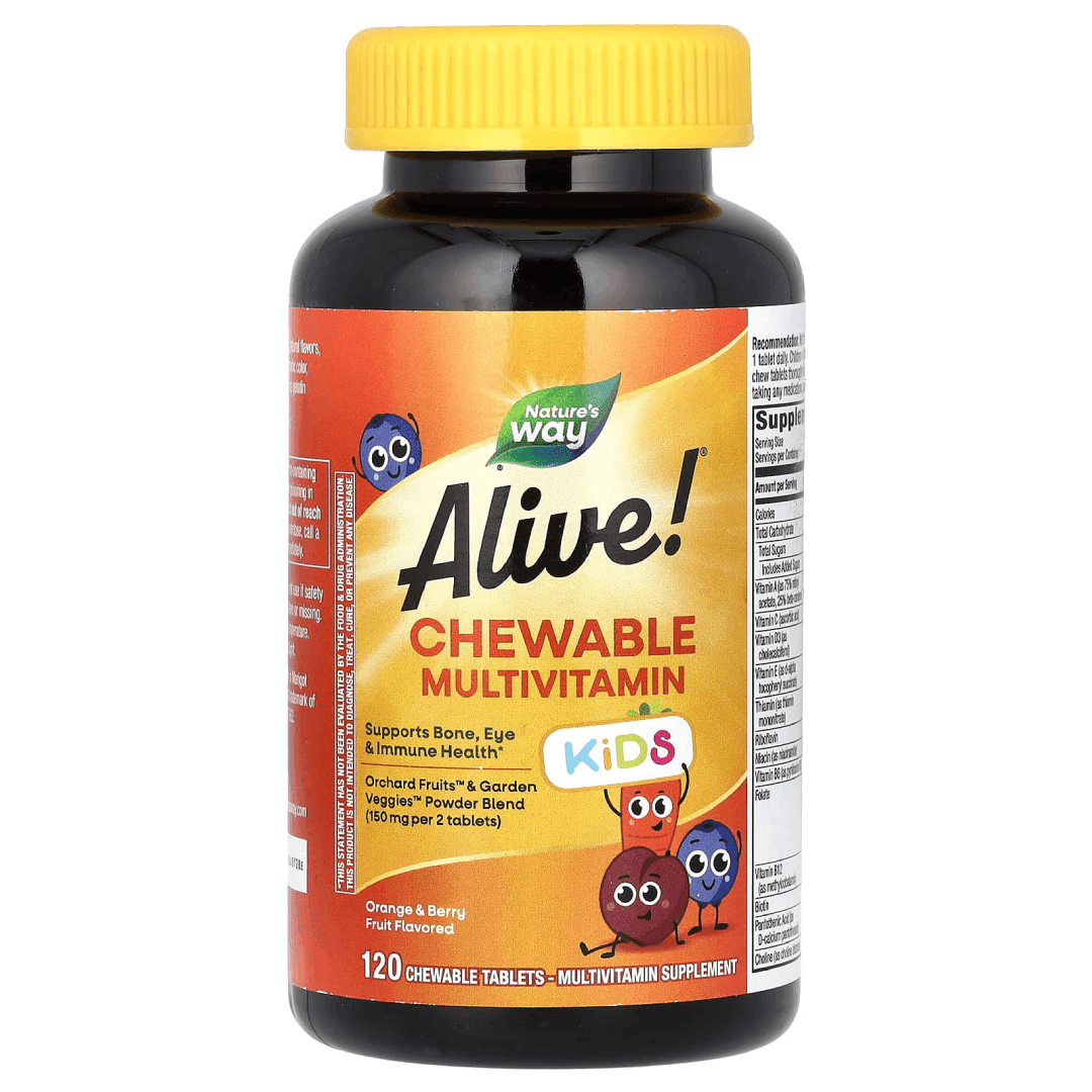 Nature’s Way Alive! Kids Chewable Multivitamin – Orange & Berry (120 Tablets)