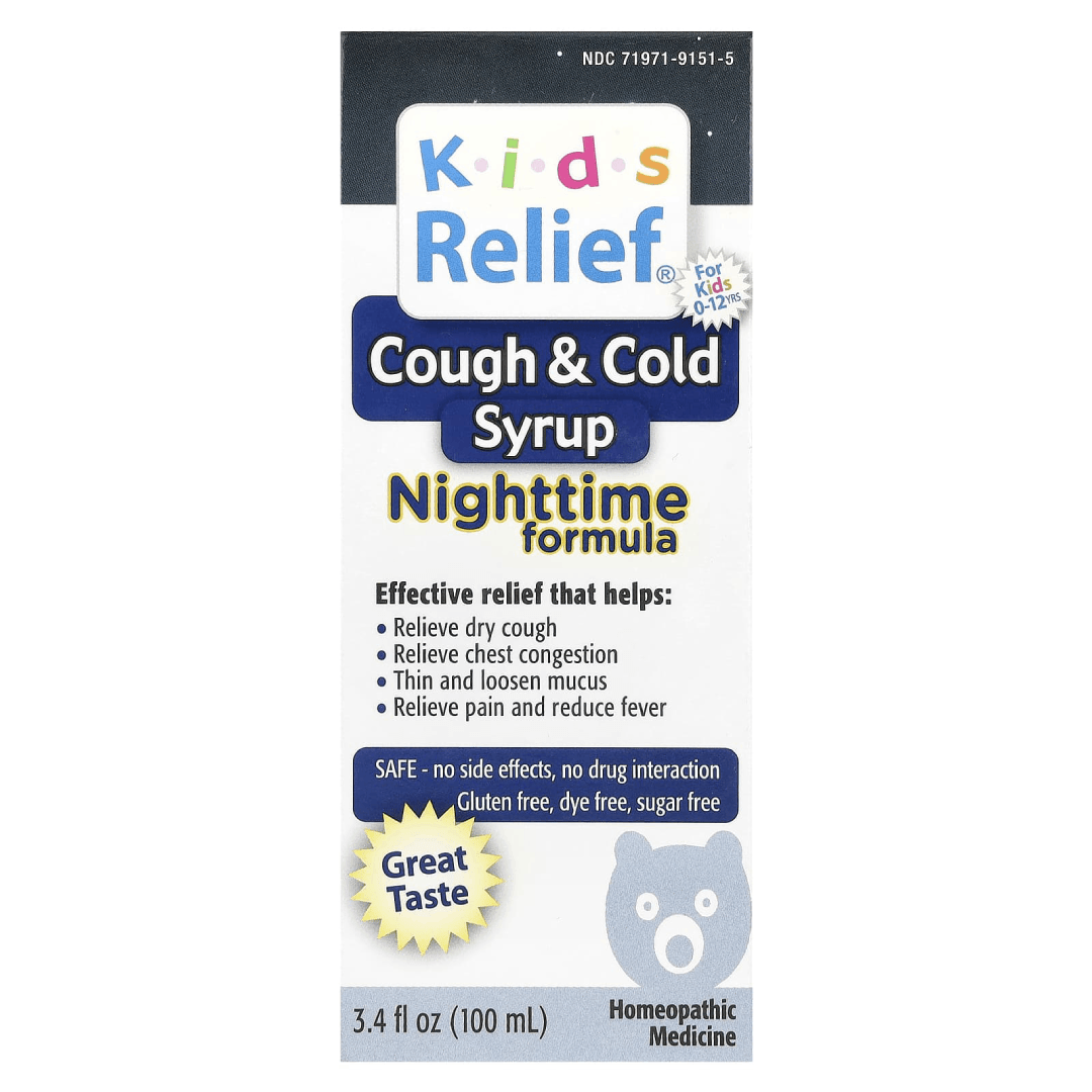 Homeolab USA Kids Relief Nighttime Cough & Cold Syrup (100ml)