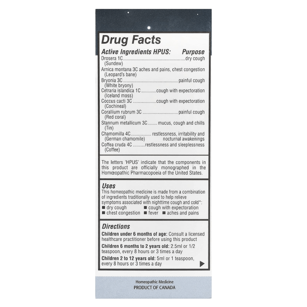 Homeolab USA Kids Relief Nighttime Cough & Cold Syrup (100ml)