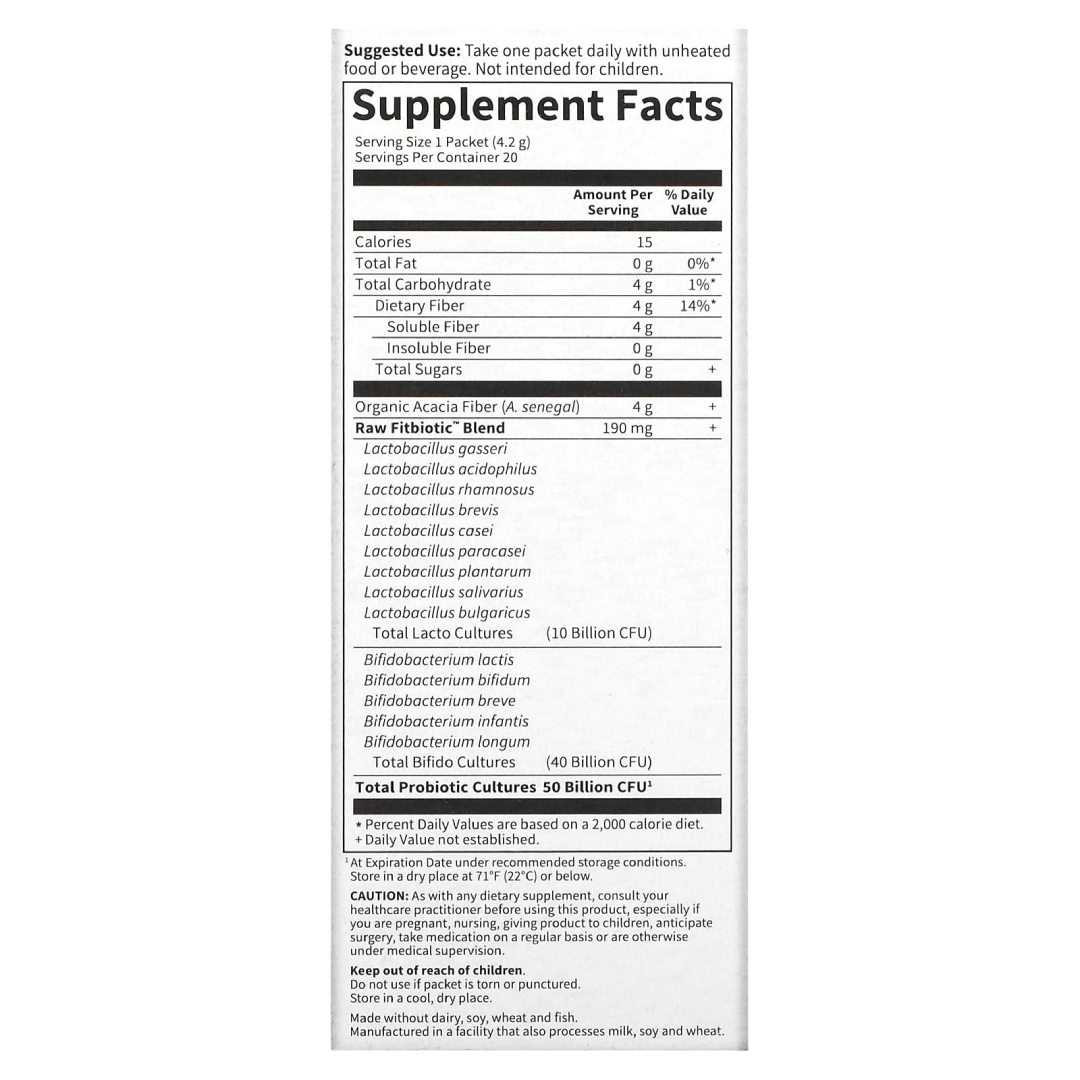 Garden of Life Dr. Formulated Probiotics Fitbiotic, Unflavored, 20 Packets