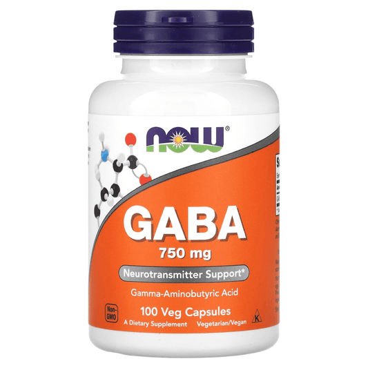 NOW Foods GABA 750 mg – 100 Veg Capsules