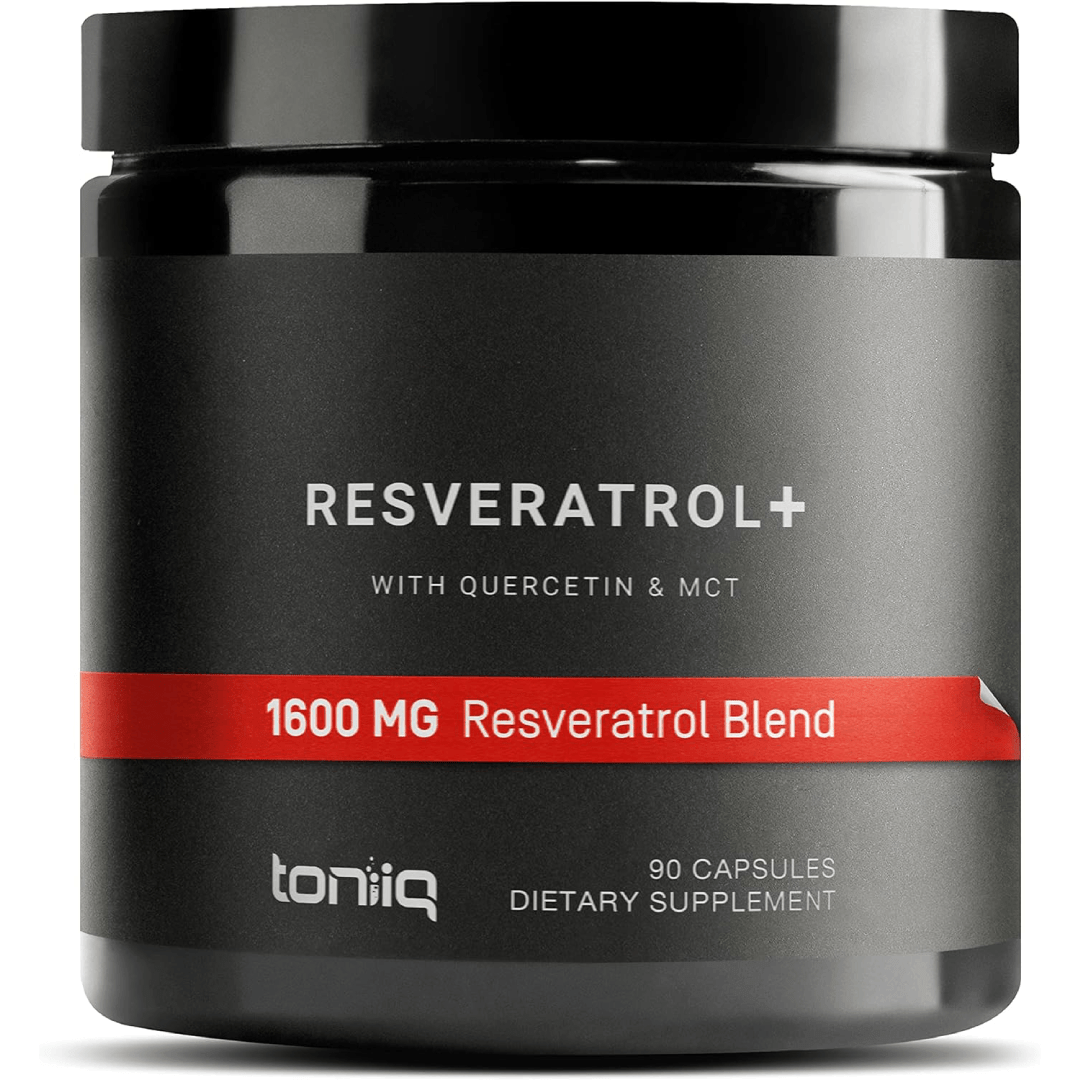 Toniiq Resveratrol Blend with Quercetin – 1600mg Ultra High Purity Formula