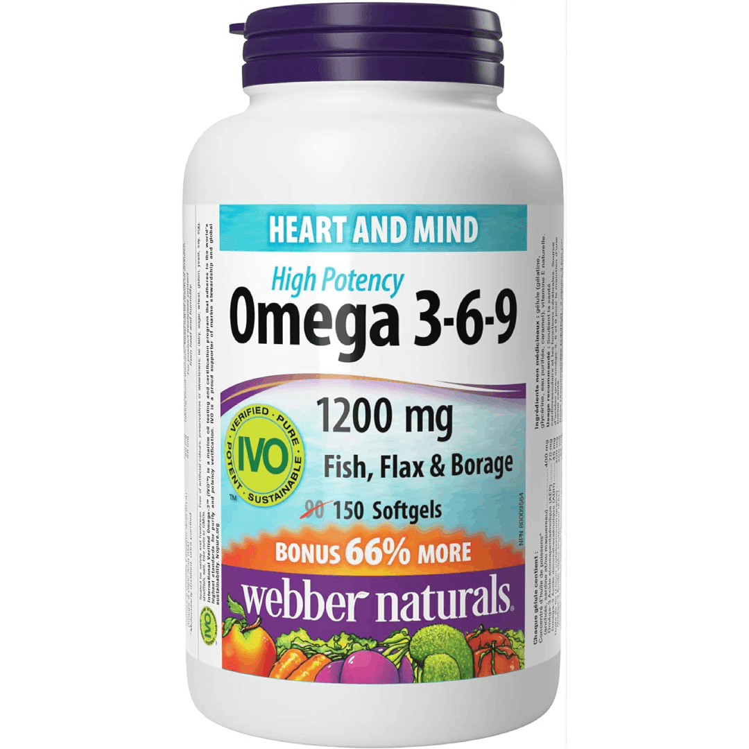 Webber Naturals Omega 3-6-9 1200mg (150 Softgels)