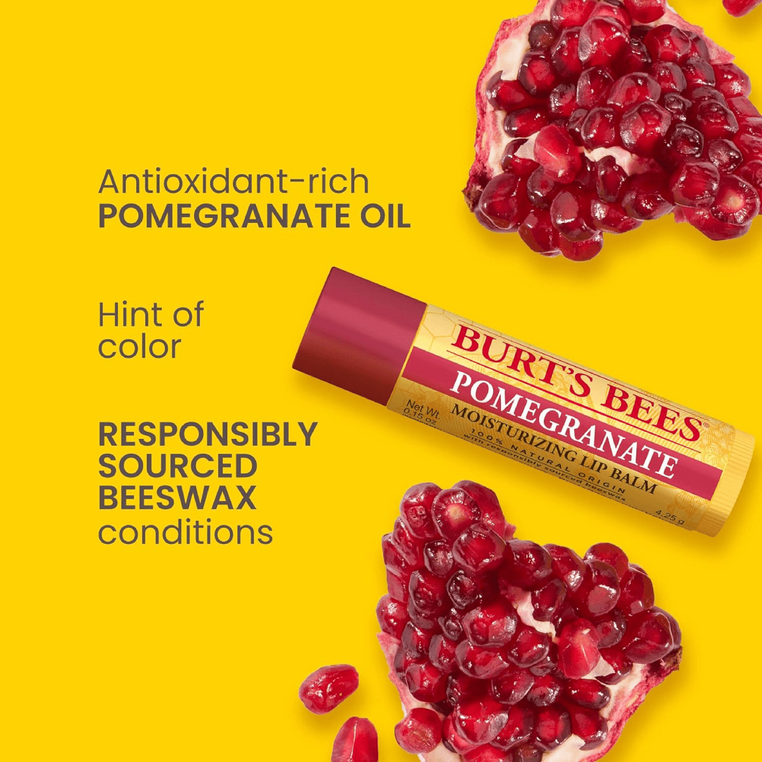 Burt’s Bees Moisturizing Lip Balm – Pomegranate (2 Tubes)