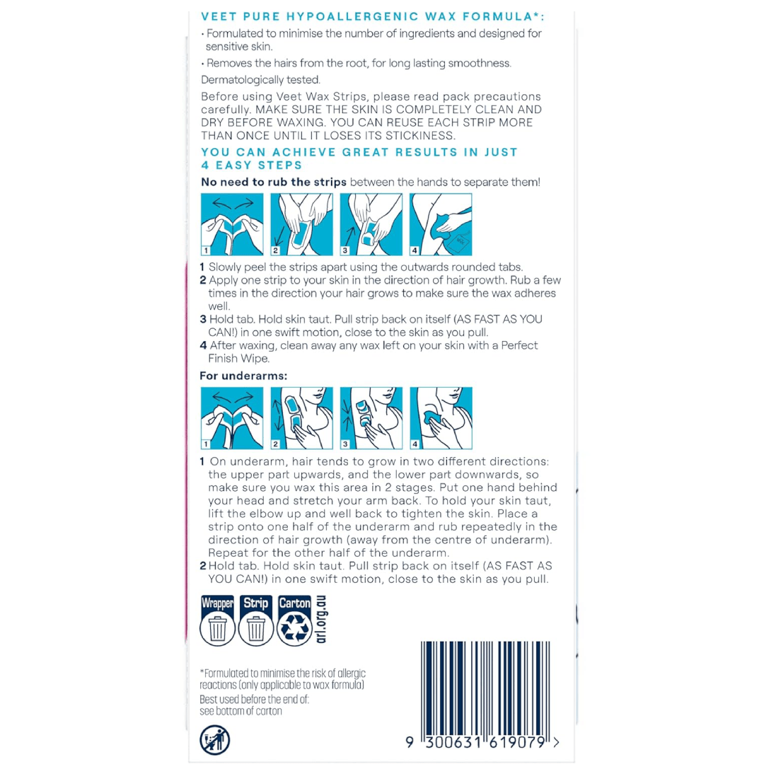 Veet Pure Cold Wax Leg Strips 40 Pack