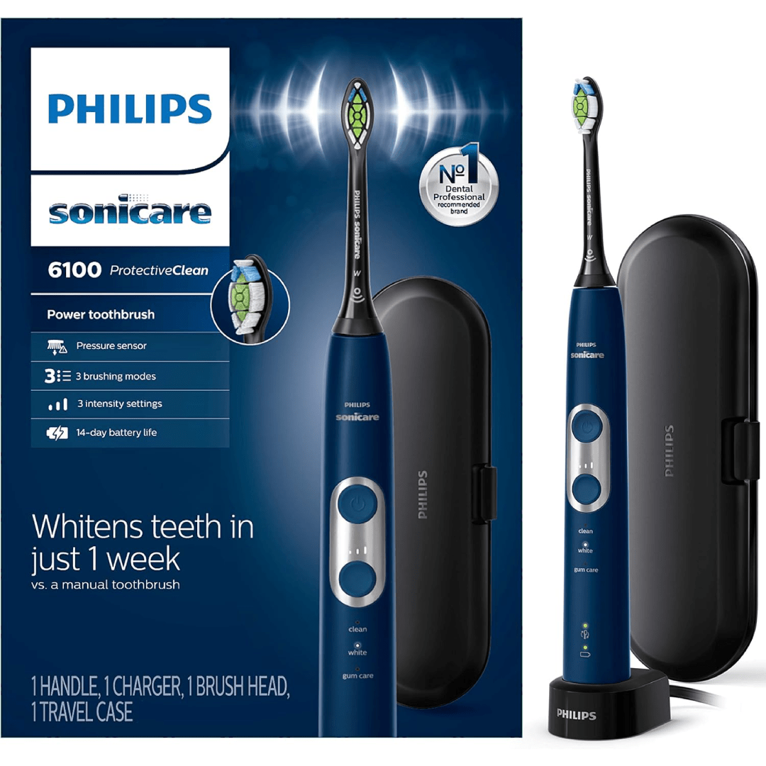 Philips Sonicare ProtectiveClean 6100 Rechargeable Electric Toothbrush (HX6871/49) – Navy Blue