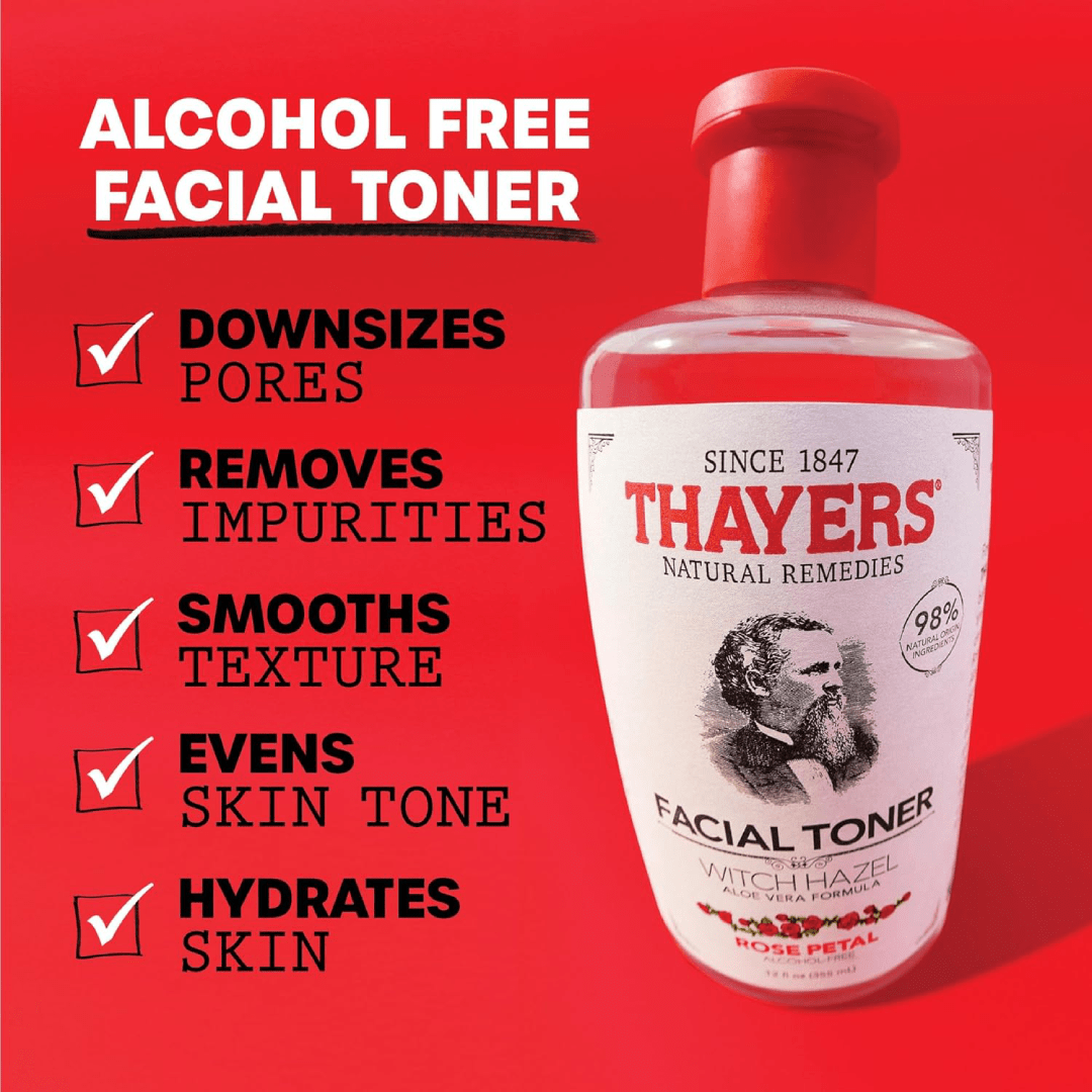 Thayers Alcohol-Free Rose Petal Witch Hazel Toner (12oz)