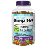 Webber Naturals Omega 3-6-9 High Potency 1200 mg (180 Softgels)