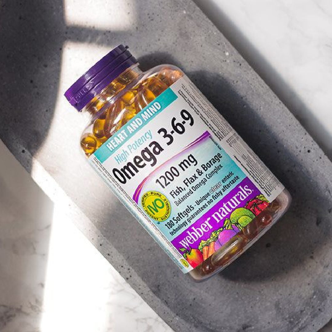 Webber Naturals Omega 3-6-9 High Potency 1200 mg (180 Softgels)