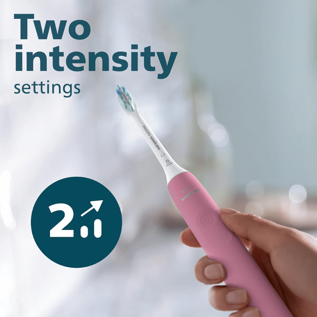 Philips Sonicare 4100 Rechargeable Electric Toothbrush, with Pressure Sensor, 2 Intensity Settings, SmarTimer and QuadPacer