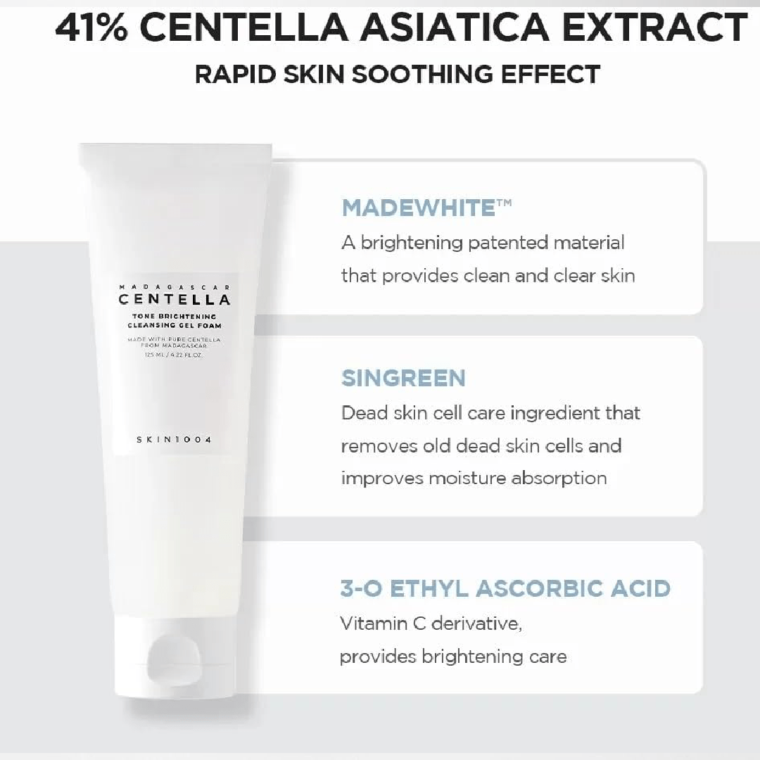 SKIN1004 Madagascar Centella Tone Brightening Cleansing Gel Foam 125ml