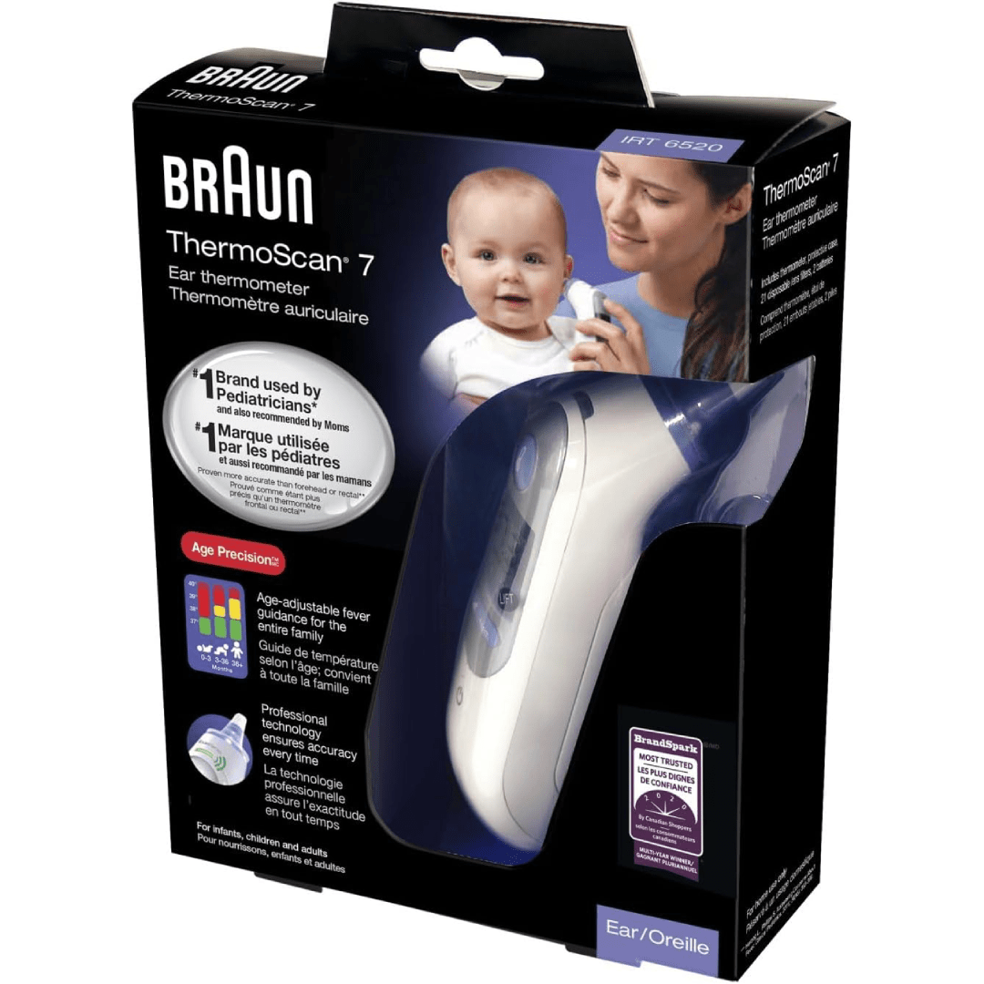 Braun IRT6520CA ThermoScan® 7 Ear Thermometer with Age Precision™ for Baby, Children and Adults