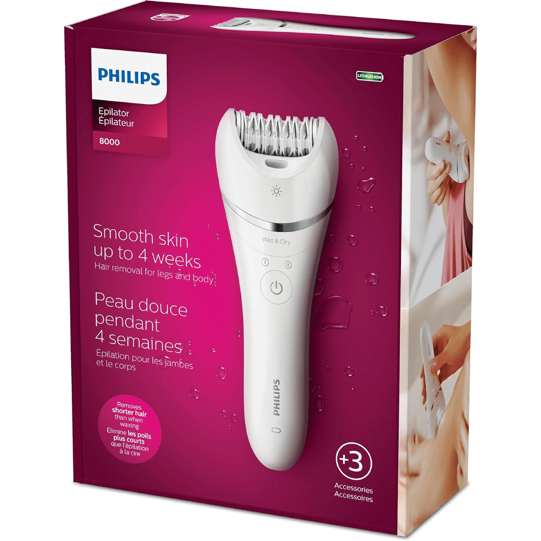Philips Beauty Epilator Series 8000 for Women, with 3 Accessories